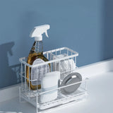 Multifunctional storage basket Sink Caddy Organizer Countertop Sponge Brush Soap Holder with Drain Pan  for Kitchen