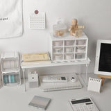 Dustproof Storage Box 9 Grids Desktop Transparent Household Drawer Storage Box Stationery Jewelry Cosmetics Storage Box