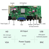 HD+VGA+2AV+USB+Audio LCD Controller Board for 17inch 1440x900 B170PW07 N170C2 LP171WP5 LM171W02-TLB2 LCD Screen
