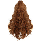 HD Cheap Perfect Women Ponytail Wig Curly Auburn Brown Belle Princess Cosplay Costume Wig For Halloween Christmas Thanksgiving