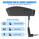 HL Bluetooth Adapter Design for Howard Leight for Shooting Earmuffs Convert Wire Headphone to Wireless One for Hunting
