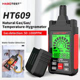 HT609 Gas Leak Detector Sound Screen Alarm with LCD Display Gas Detector Combustible Flammable Natural Methane Gas Detector Visu