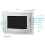 For 1V2 LCD 7'' TFT LCD Wired Video Door Phone Visual Video Intercom Speakerphone Intercom System ADD DC Power Supply