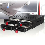 4 Bay 2.5” SATA Hard Drive Mobile Rack Mount for 5.25" Drive Bays for HDD SSD Enclosure w/Led Indicator Built-In Fan
