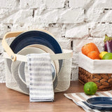 Multi-purpose Baskets Hanging Storage Basket Mesh Metal Storage Bins with Wooden Handles for Cabinets, Cupboards, Bathroom