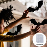Halloween Bats Spider Stickers Creepy Tree Bats With Glowing Eyes Spider Bat Pendant For Halloween Theme Party For Walls Ceiling