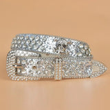 Halloween Belt Ladies Skull Rhinestone Belts European and American Style Women Stretching Denim Outdoor Style Belt