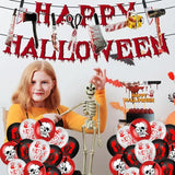 Halloween Bloody Party Decorations Scary Decorations Party Supplies Kit Bloody Themed Happy Halloween Balloon Banner Kit With