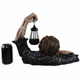 Halloween Decor Crawling Lantern Zombie Statue With LED Light Resin Crafts Halloween Haunted House Yard Garden Decor Horror Prop