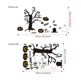 Halloween Door Cling Sticker Black Branch Pumpkin Spooky Clings Decals Halloween Window Decals Scary Party Decorations For Door
