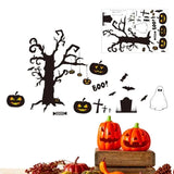 Halloween Door Cling Sticker Black Branch Pumpkin Spooky Clings Decals Halloween Window Decals Scary Party Decorations For Door