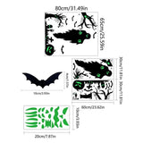 Halloween Glow In The Dark Decals PVC Ghost Bat Eyes Sticker With Green Light Outdoor Long-Lasting Sticker For Decorating