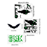 Halloween Glow In The Dark Decals PVC Ghost Bat Eyes Sticker With Green Light Outdoor Long-Lasting Sticker For Decorating
