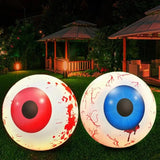 Halloween Inflatable Eyeball 2Pcs Halloween Creepy Huge Eyeballs Light Up LED Bloodshot Eyeballs Inflatable 23.62in Yard