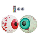Halloween Inflatable Eyeball 2Pcs Halloween Creepy Huge Eyeballs Light Up LED Bloodshot Eyeballs Inflatable 23.62in Yard