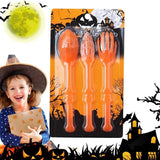 Halloween Silverware Set  Halloween Skeleton Forks Skull Spoons Spooky Gothic Cutlery Set Party Supplies Decorative for Home