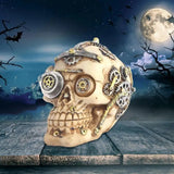 Halloween Skeleton Statue Resin Skull Doll Sculpture Portable Skull Head Statue Display Hand Crafts Collectible Halloween Decor