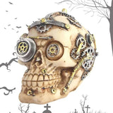 Halloween Skeleton Statue Resin Skull Doll Sculpture Portable Skull Head Statue Display Hand Crafts Collectible Halloween Decor