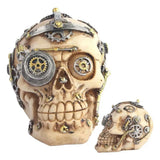 Halloween Skeleton Statue Resin Skull Doll Sculpture Portable Skull Head Statue Display Hand Crafts Collectible Halloween Decor