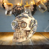 Halloween Skeleton Statue Resin Skull Doll Sculpture Portable Skull Head Statue Display Hand Crafts Collectible Halloween Decor