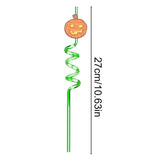 Halloween Straws Reusable Beverage Drinking Straws With Cartoon Patterns Halloween Decoration Supplies For Themed Events Home