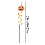 Halloween Straws Reusable Beverage Drinking Straws With Cartoon Patterns Halloween Decoration Supplies For Themed Events Home
