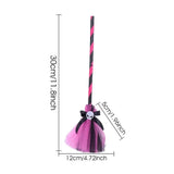 Halloween Witch Costume Broom Witch Accessories For Spooky Halloween Witch Costume Skull Broom Ribbon Hat For Theme Party
