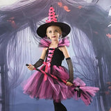 Halloween Witch Costume Broom Witch Accessories For Spooky Halloween Witch Costume Skull Broom Ribbon Hat For Theme Party