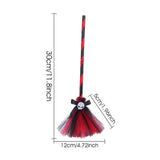 Halloween Witch Costume Broom Witch Accessories For Spooky Halloween Witch Costume Skull Broom Ribbon Hat For Theme Party