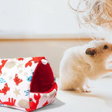 Hamster Cozy House Funny Crab Pattern Nest With No Shedding Hamster Accessories For Golden Silk Bear Hamsters Dwarf Hamsters