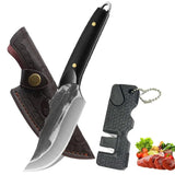 Handmade Forged Meat Cleaver Cutter Stainless Steel Boning Knife Camping Hunting Knives Butcher Knife Outdoor Cooking Cutlery
