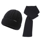 Hat Men's Winter Warm Thick Ear Protection Elderly Hat Men Winter Middle-Aged And Elderly Dad Knitted Beanie Cap Set