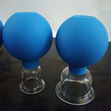 4pcs Vacuum Cupping Cups Set Rubber Head Glass Cup Chinese Body Cupping Cups Anti Cellulite Massage Therapy Cans For Skin Lift
