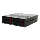4 Bay 2.5” SATA Hard Drive Mobile Rack Mount for 5.25" Drive Bays for HDD SSD Enclosure w/Led Indicator Built-In Fan