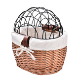 Bike Handlebar Front Bag Bicycle Pet Basket with Iron Frame Bike Front