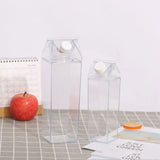 Plastic Milk Carton Transparent Portable Milk Carton Water Bottle Square juice Bottle Drinker suitable for Outdoor Hiking Travel