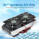 200 x 115 x 8.5mm 120W Thermoelectric Peltier Refrigeration Semiconductor Cooling System Kit Double Fan