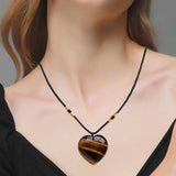 Heart Pendant Necklace Natural Heart Pendant Retro Crystal Necklace Gift Crystal Jewelry Heart Necklace For Carnivals Proms