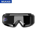 Heated Eye Massager for Migraines with Bluetooth Music Compression, Rechargeable Eye Mask, Reduce Eye Strain Dark Circle Dry Eye