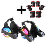 Heel Roller Skate Shoes 4 Wheels Sliding Sport Children Kids Boys Girls Led Pu Rubber Adjustable Flashing Mobility Tools Pulley