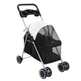 High Quality 4 Wheels Pet Stroller Dog Cat Travel Modern Spring Damping Design Forepart Reticulation Pet Supplies Carriers