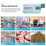 High-precision 60 Days Digital USB Temperature Data Logger Indicator Lamp Alarm for Warehouse Storage Refrigerated Transport Etc