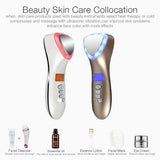Hot Cold Hammer Ultrasonic Cryotherapy Facial Lifting Vibration Massager LED Photon Shrink Pores Ultrasound Eye Skin Care Device