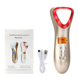 Hot Cold Hammer Ultrasonic Cryotherapy Facial Lifting Vibration Massager LED Photon Shrink Pores Ultrasound Eye Skin Care Device
