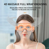 Hot Compress 4D Eye Massager Air Pressure Kneading Bluetooth Music Relieve Eye Fatigue Vibration Foldable Eye Care Relax Device