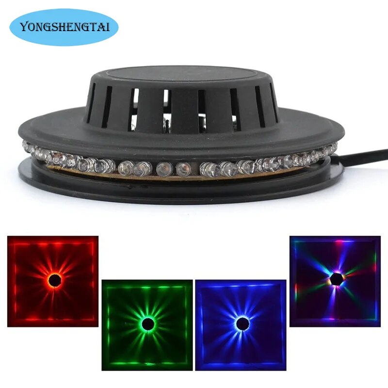 Hot Mini 48 LEDs 8W RGB Sunflower Laser Projector Lighting Disco Wall Stage Light Bar DJ Sound Background Christmas Party Lamp