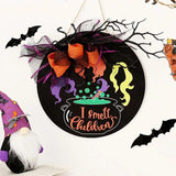 I Smell Children Pendant Wooden Door Hangers Wreath Decorative Wreath Front Door Hanging Signs With Lanyard Halloween Ornament