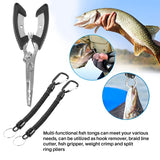 NEW ARRIVAL Fishing Gear Fish Lip Gripper with Scale and Measuring Tape Fishing Hook Remover Fishing Pliers with Lanyard Saltwat
