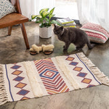 NEW ARRIVAL 60X90cm Retro Bohemian Hand Woven Tassel Carpet for Room Window Bedside Linen Rug Table Runner Door Mat
