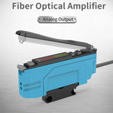Fiber Optic Sensor Amplifier Analog 0-5V Voltage NPN NO NC Dual Output 12-24V DC 4-Wire Optical Photoelectric Switch